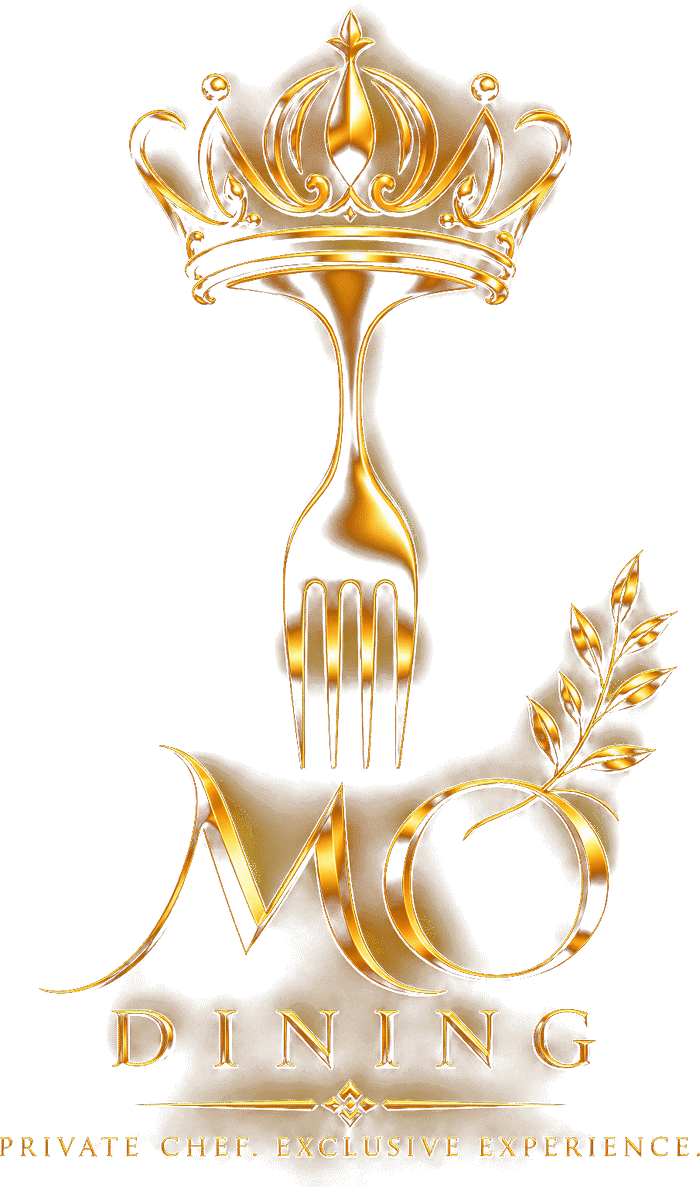 MO Dining logo - crown, fork and olive branch